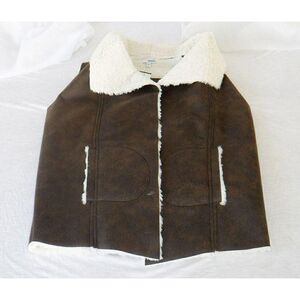 Sonoma brown fleece/leather look vest